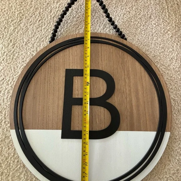 Black and Brown Monogram Round Door Decor - Picture 6 of 6